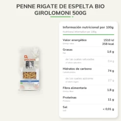 Penne rigate de espelta bio Girolomoni 500g