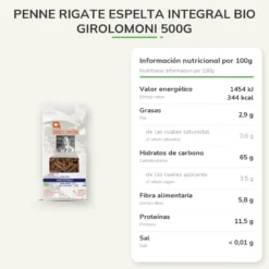 Penne rigate espelta integral bio Girolomoni 500g