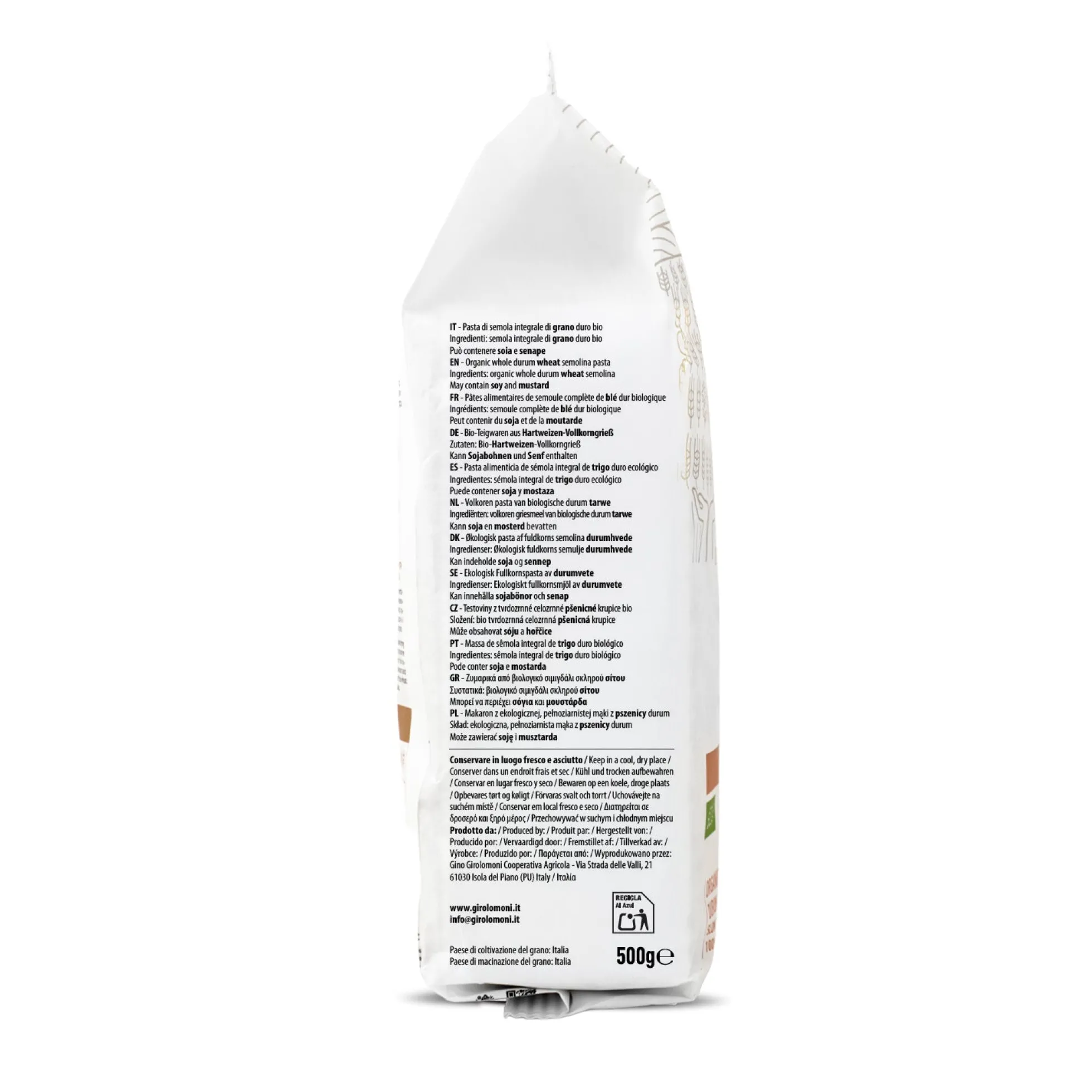 Penne rigate integral bio Girolomoni 500g