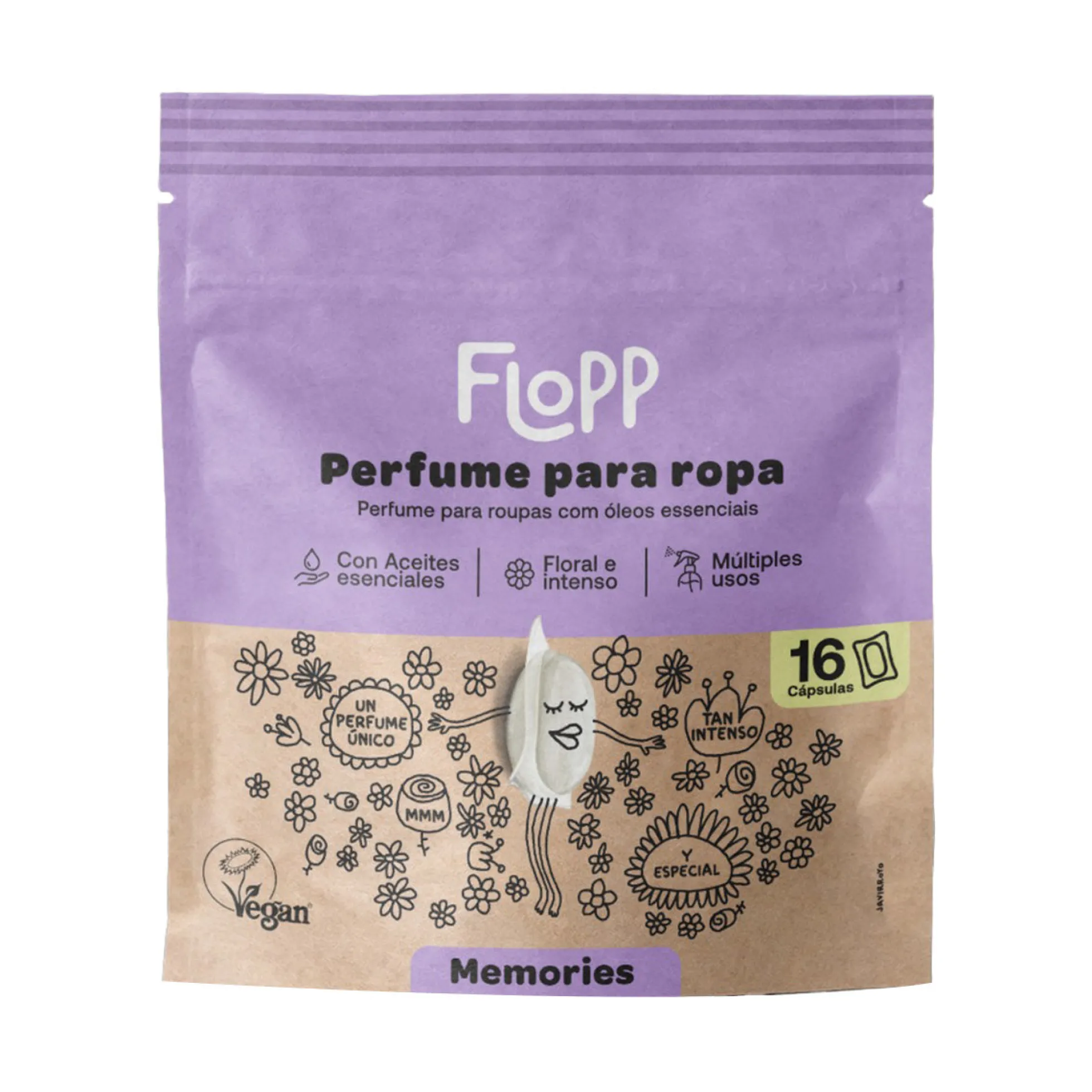 Perfumador Ropa Memories Flopp Eco 16 cápsulas