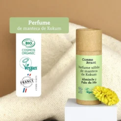 Perfume sólido amaderado y especiado con manteca de kokum Cedro almendrado y Canela Comme Avant 20 ml
