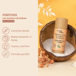 Perfume sólido dulce y afrutado con manteca de kokum Monoi Avainillado Comme Avant 20 ml