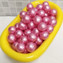 80 Perlas De Baño Aromatizada En Forma De Bola - Con Aceite De Soja - Hidrata, Suaviza Y Perfuma La Piel - Aroma Rosas