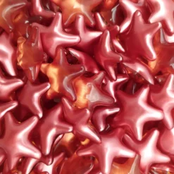 80 Perlas De Baño En Forma De Estrella - Con Aceite De Soja - Hidrata, Suaviza Y Perfuma La Piel - Aroma Fresas
