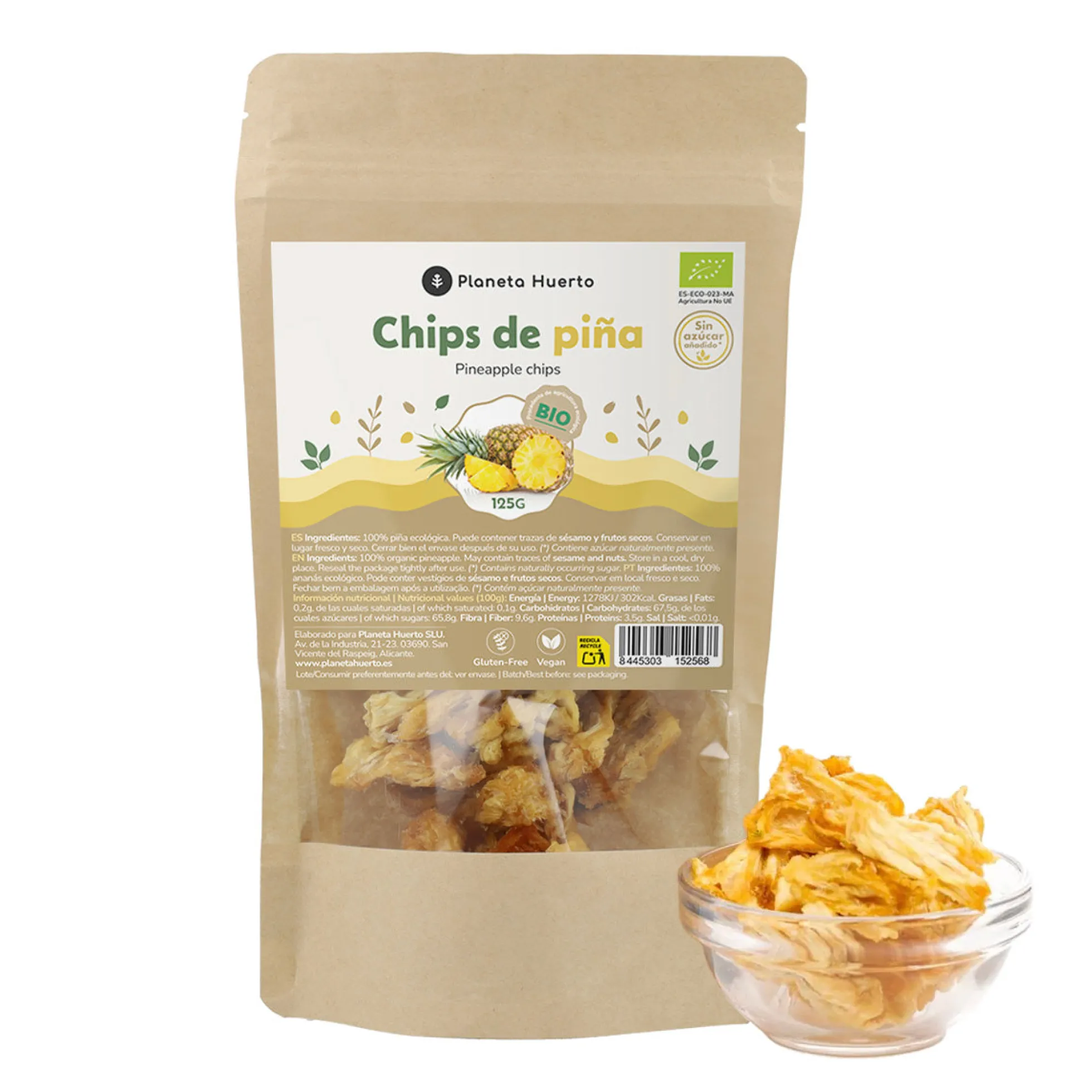 Piña chips ECO Planeta Huerto 125 g