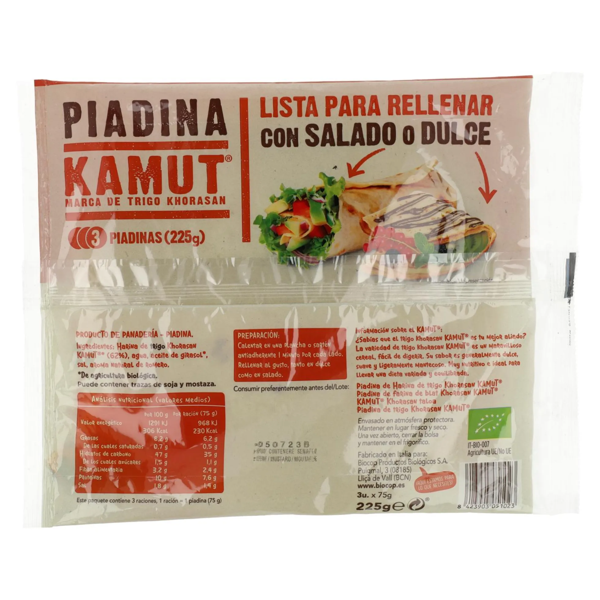 Piadina de Kamut Bio Biocop 225 g