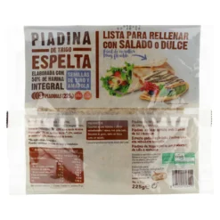 Piadina de trigo Espelta Integral con Semillas de Lino y Amapola Biocop 225 g
