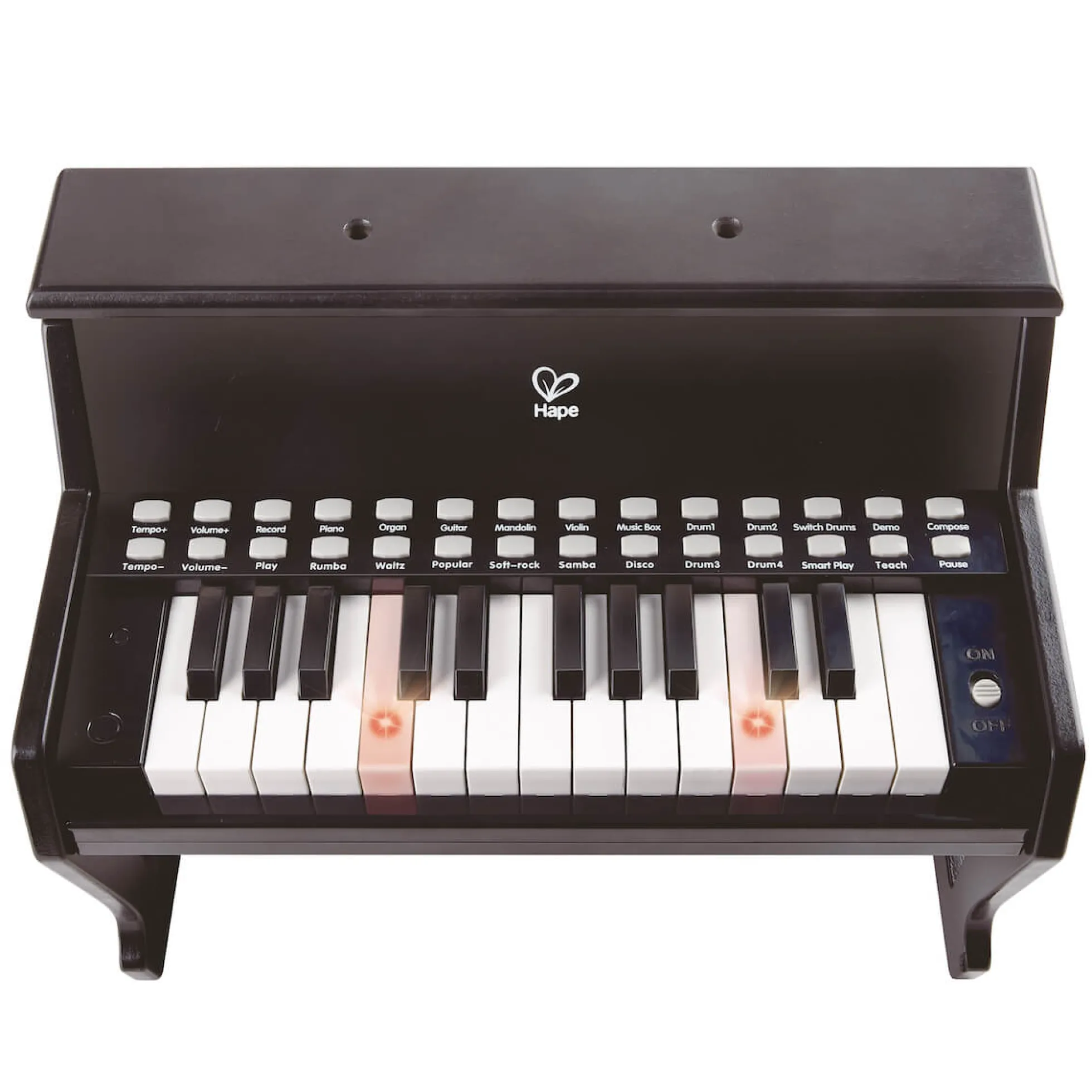 Piano Luminoso Learn With Lights Hape Negro