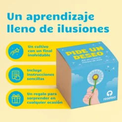 Pide un Deseo - Kit de Cultivo Diente de León con Semillas, Maceta y Sustrato, Regalo - Resetea