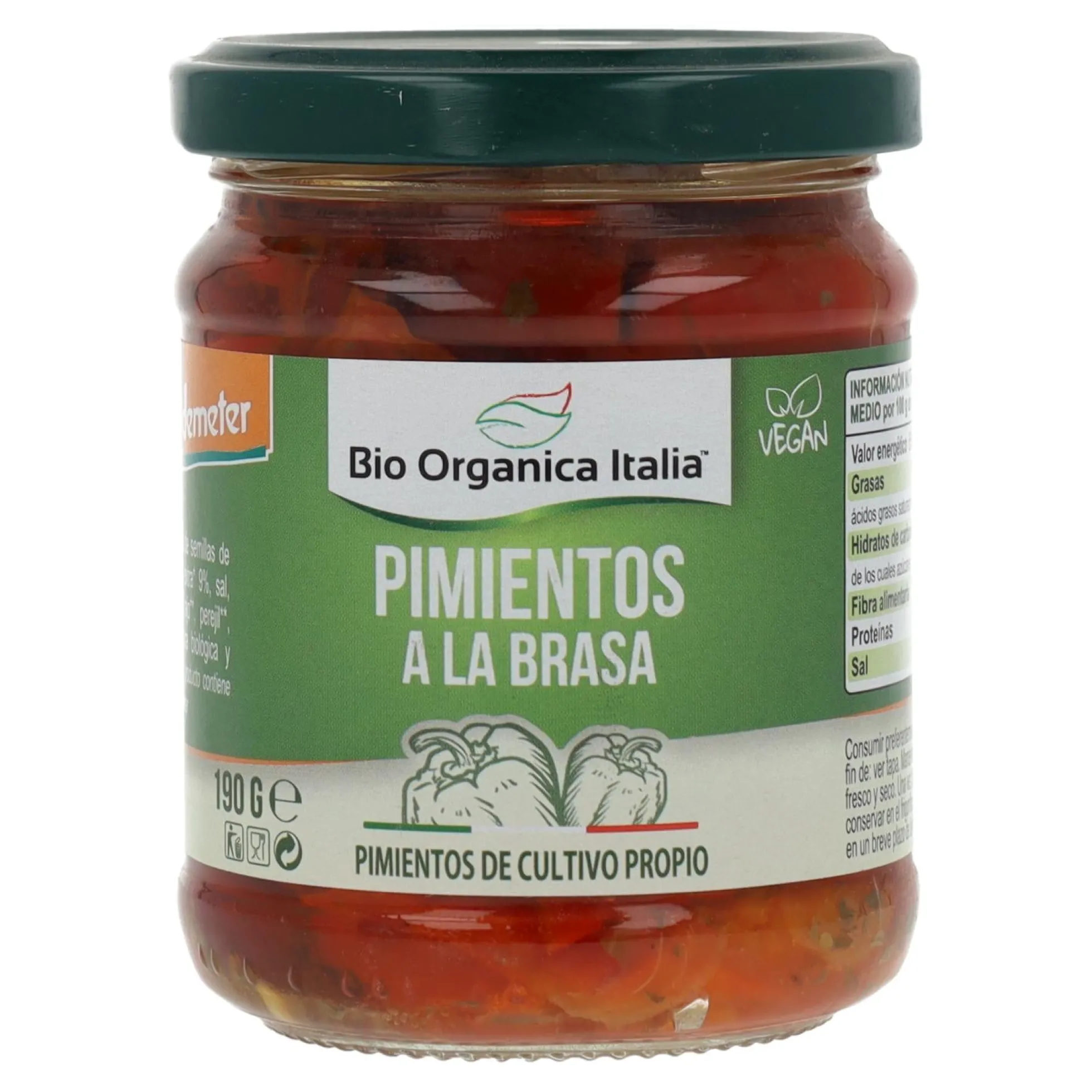 Pimientos a la Brasa en Aceite Bio Demeter Organica 190 gr