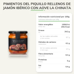 Pimientos del Piquillo Rellenos de Jamón Ibérico con AOVE La Chinata 125 gr