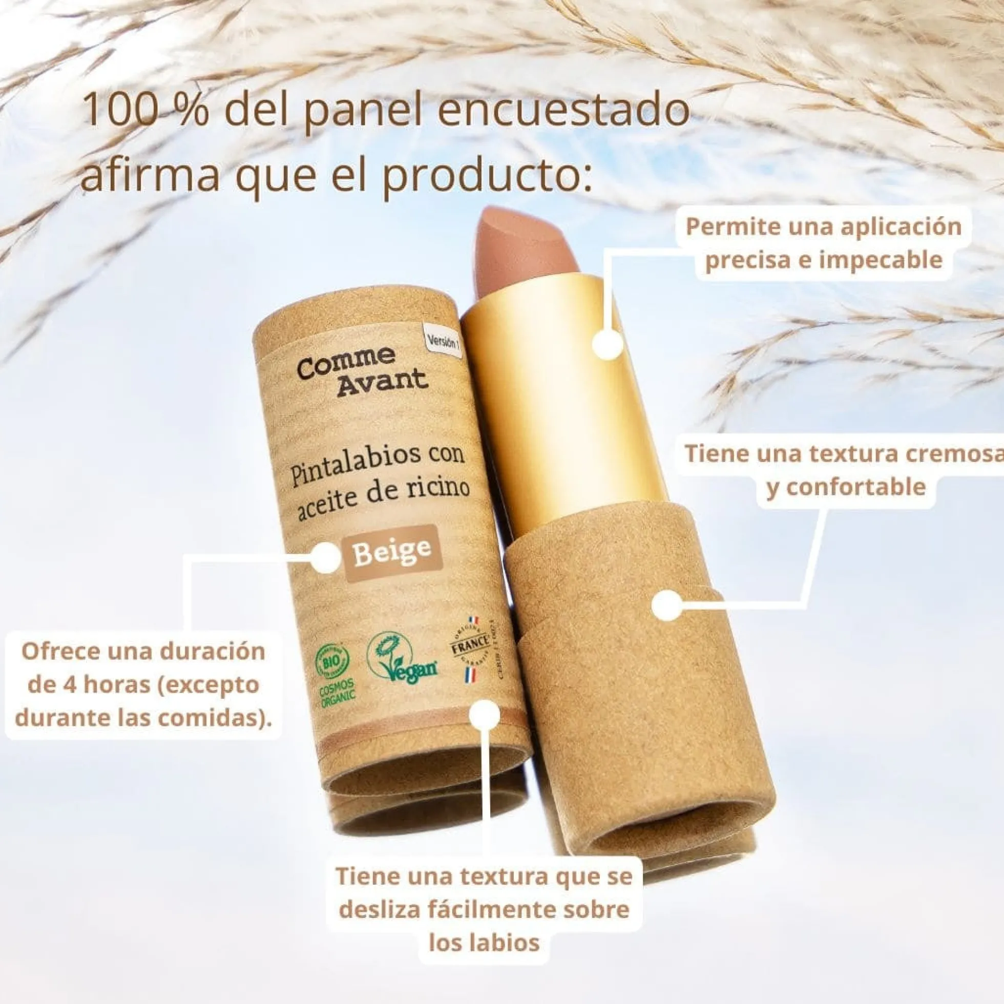 Pintalabios con aceite de ricino Teja Comme Avant 4 g