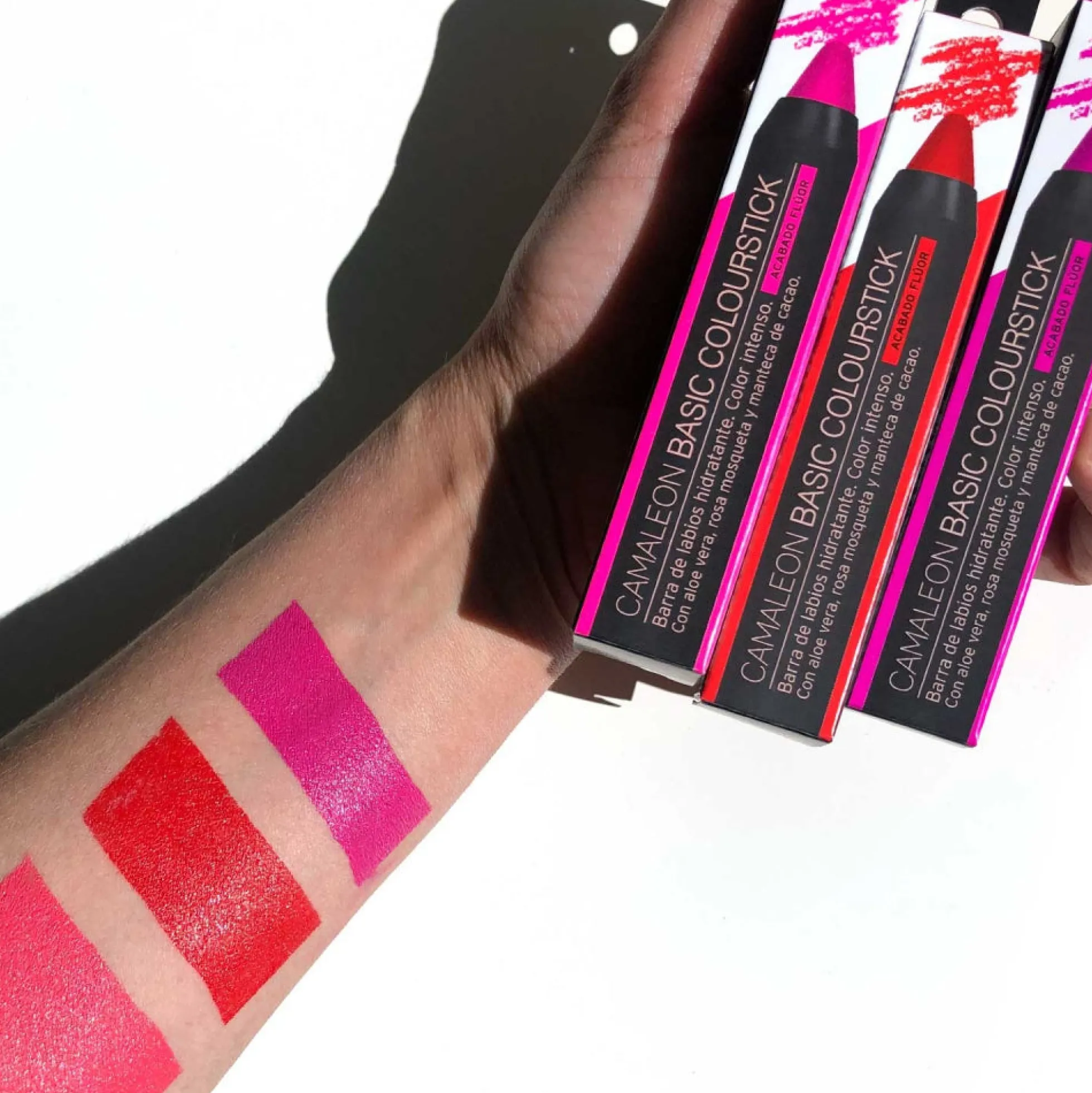 Pintalabios Fucsia Flúor Basic Colourfun 4g Camaleon Cosmetics