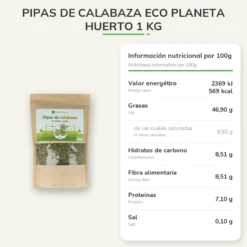 Pipas de calabaza ECO Planeta Huerto 1 kg