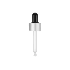 Pipeta cuentagotas Negra - Plata con rosca 18 mm para botella de vidrio, Camassia50 ml