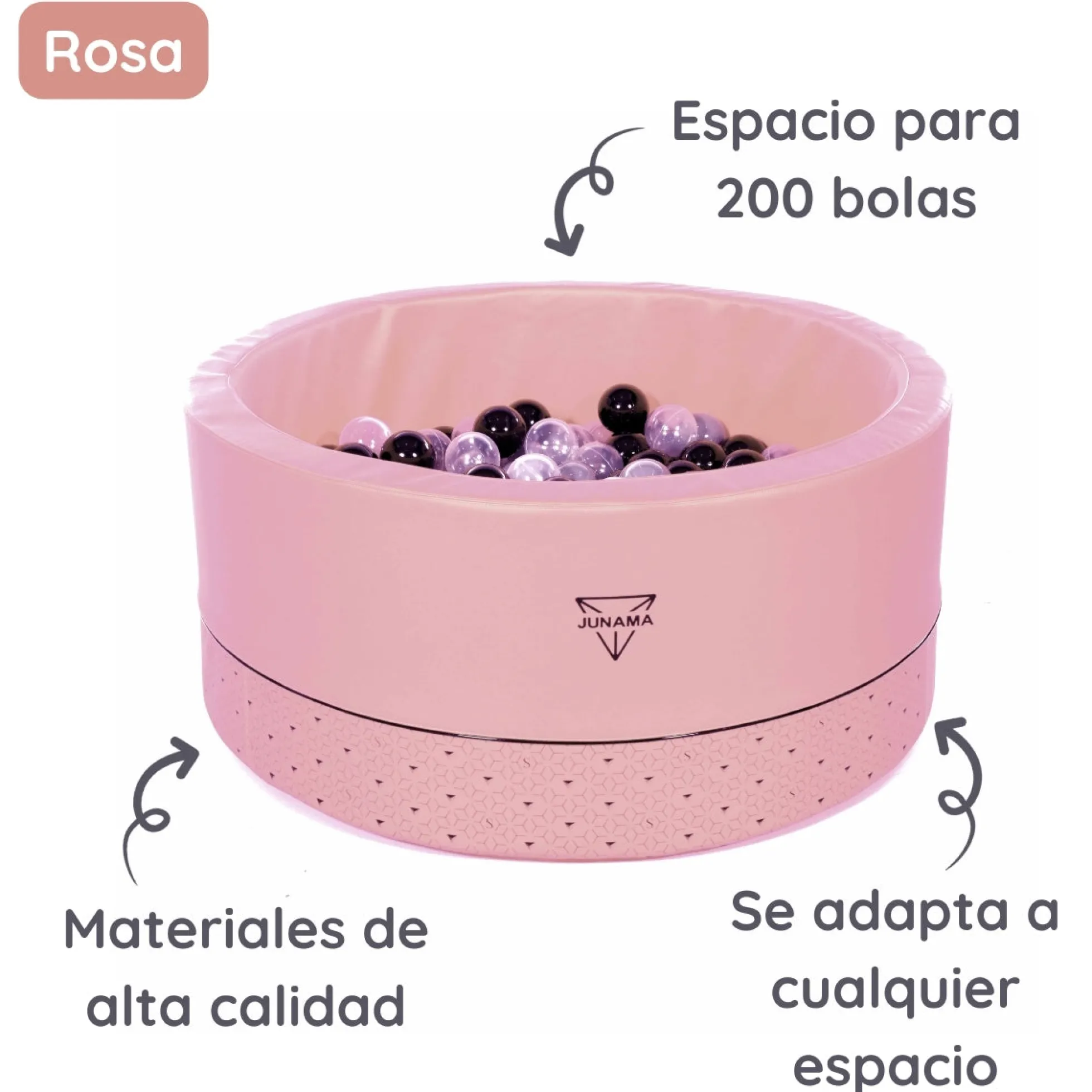 Piscina De Bolas Polipiel Con 200 Pelotas_rosa