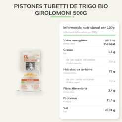 Pistones Tubetti de trigo bio Girolomoni 500g