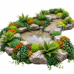 Plantas Borde Estanque 2-3m2 - Sedum - Helecho Exterior - Hedera - 36 Plantas
