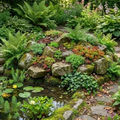 Plantas Borde Estanque 2-3m2 - Sedum - Helecho Exterior - Hedera - 36 Plantas