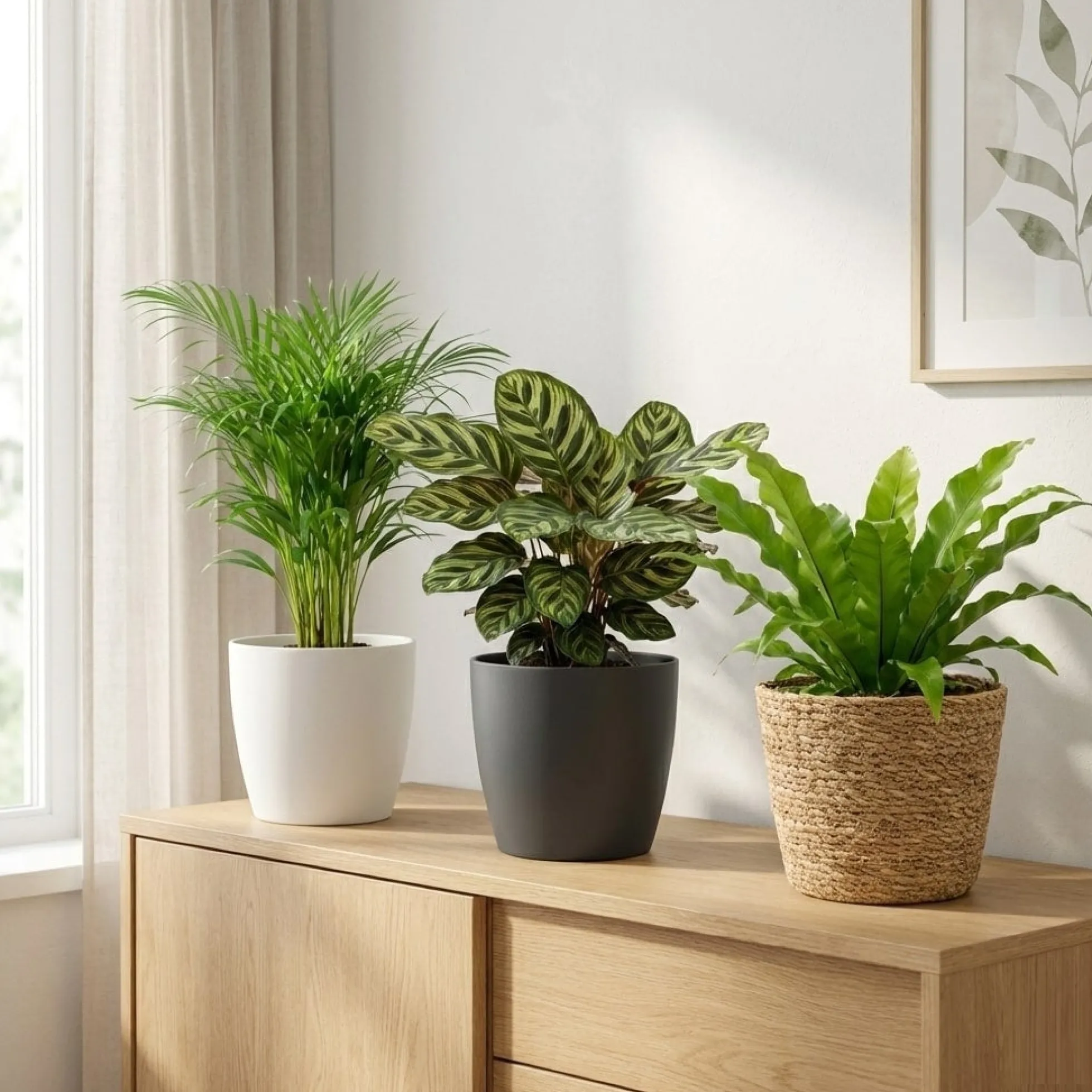 Plantas De Interior - 6 Con Cesta - Purificadoras Y Fáciles De Cuidar