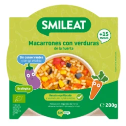 Platito Macarrones con Verduras de la Huerta ECO (a partir de 15 meses) Smileat 200g