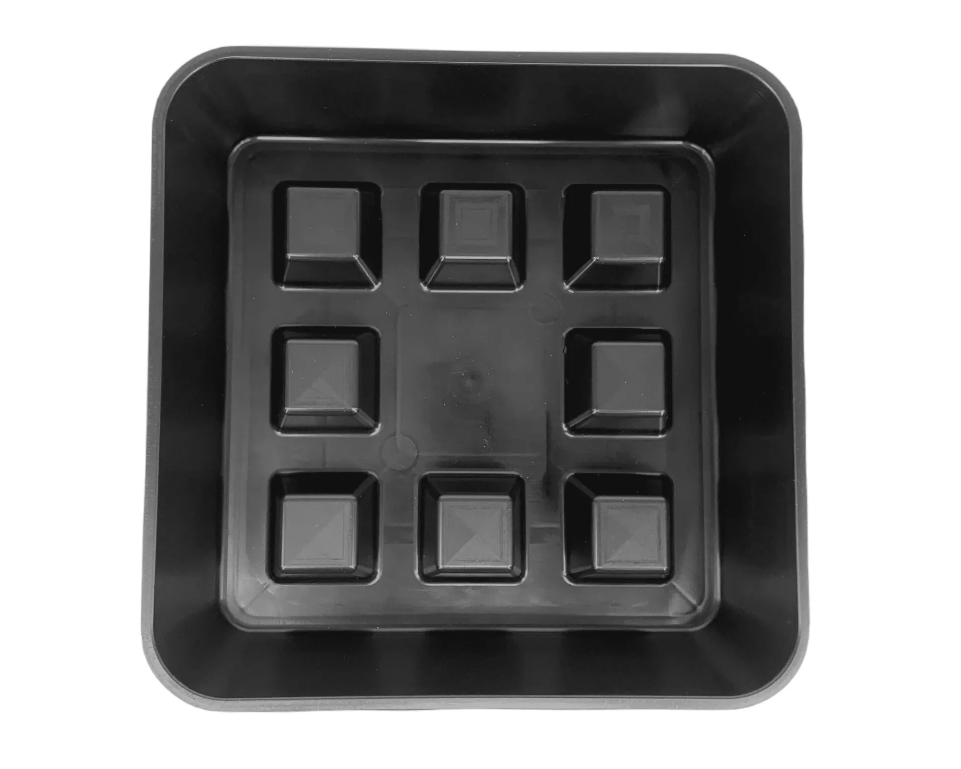 Plato Cuadrado De Plástico Resistente 19,7 X 19,7 X 4 Cm – Negro
