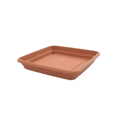 Plato maceta cuadrado terra color terracota 23 x 23 x 4
