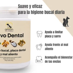Polvo dental natural para perros y gatos – Limpieza dental, sarro y mal aliento – 100 g