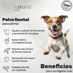 Polvo Dental Para Perros. Higiene Bucal. Suplemento Para Mascotas. 180 Gramos. Natuva Pets