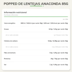 Popped de Lentejas Anaconda 85g