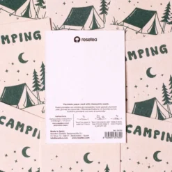 Postal Plantable Camping Semillas de Manzanilla | Papel de Algodón Reciclado | Regalo Original - Resetea