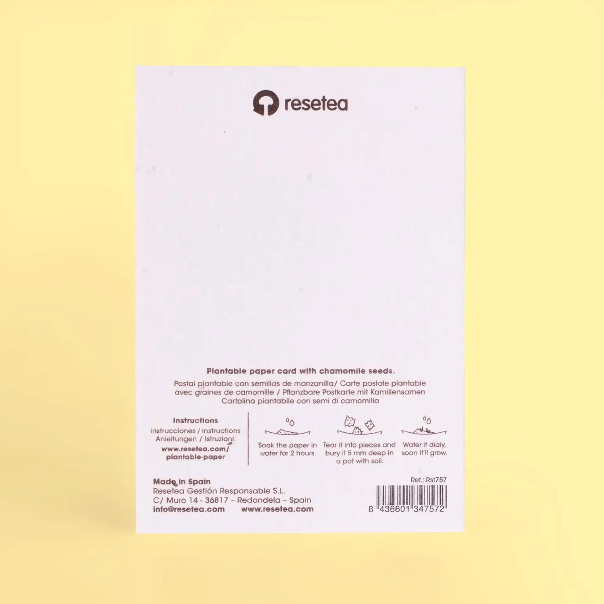 Postal Plantable Do Not Disturb Semillas de Manzanilla | Papel de Algodón Reciclado | Regalo Original - Resetea