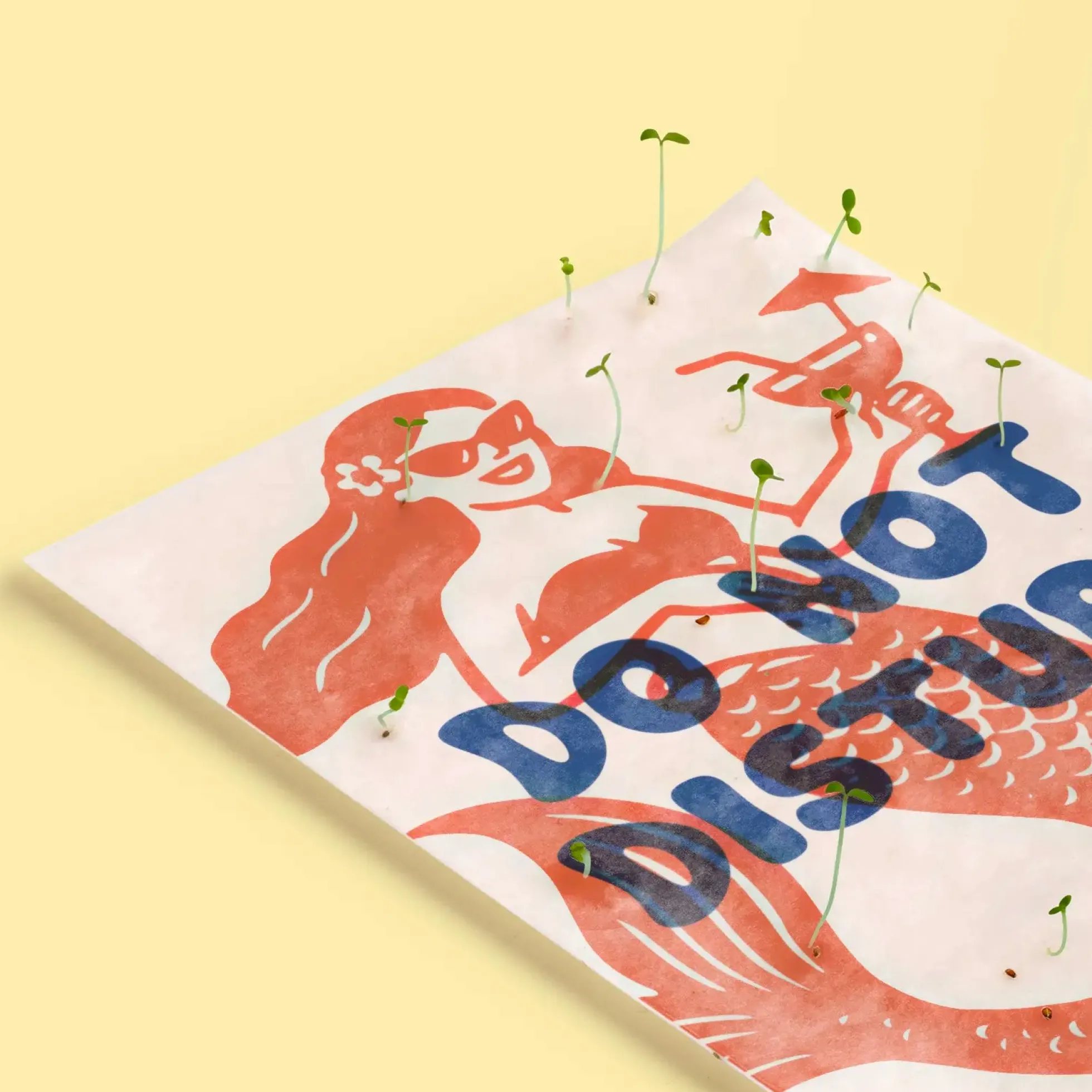 Postal Plantable Do Not Disturb Semillas de Manzanilla | Papel de Algodón Reciclado | Regalo Original - Resetea