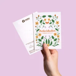 Postal Plantable Felicidades – Papel de Algodón Reciclado con Semillas de Flores - Resetea