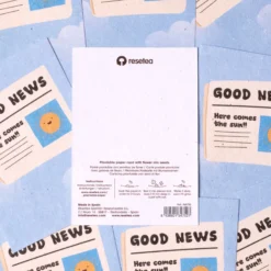 Postal Plantable Good News Semillas de Flores | Papel de Algodón Reciclado | Regalo Original - Resetea