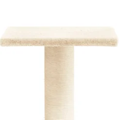 Poste Rascador Para Gatos Con Plataforma Color Crema 38 Cm