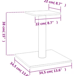 Poste Rascador Para Gatos Con Plataforma Gris Oscuro 38 Cm