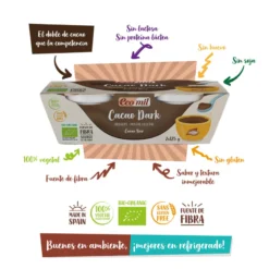Postre Cacao Dark Bio Ecomil 2 uds de 125 g
