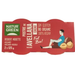 Postre de Avellanas Cacao NaturGreen, 2 X 125 g