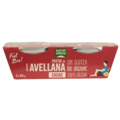 Postre de Avellanas Cacao NaturGreen, 2 X 125 g