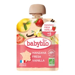 Pouch de Manzana, Fresa y Vainilla (a partir de 6 meses) babybio 90g