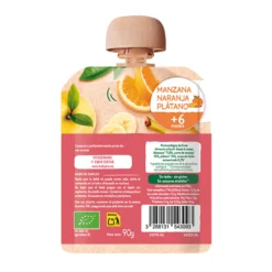 Pouch de Manzana, Naranja y Plátano (a partir de los 6 meses) BabyBio 90g
