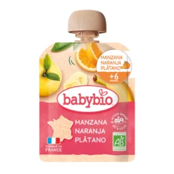 Pouch de Manzana, Naranja y Plátano (a partir de los 6 meses) BabyBio 90g