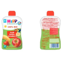 Pouch de Manzana, Plátano y Fresa Bio +4 meses HiPP 100 g
