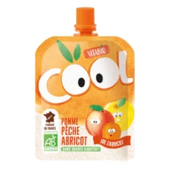 Pouch Manzana, Melocotón y Albaricoque Bio Cool Fruit Vitabio 4 uds 90 g