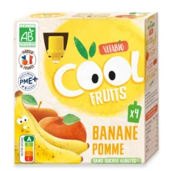 Pouch Manzana y Plátano Cool Fruits Vitabio 4 X 90 g