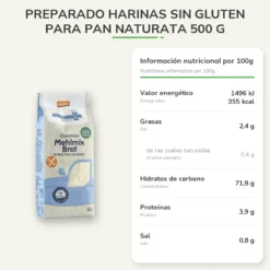 Preparado Harinas sin Gluten para Pan Naturata 500 g