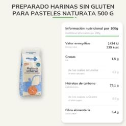 Preparado Harinas sin Gluten para Pasteles Naturata 500 g