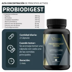 Probiodigest Vecos 60 Cápsulas | Digestión Pesada Y Gases | Enzimas Digestivas + Probióticos