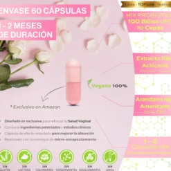 Probione Femme Probióticos Flora Íntima 100 mil M UFC Nutricel 60 cápsulas